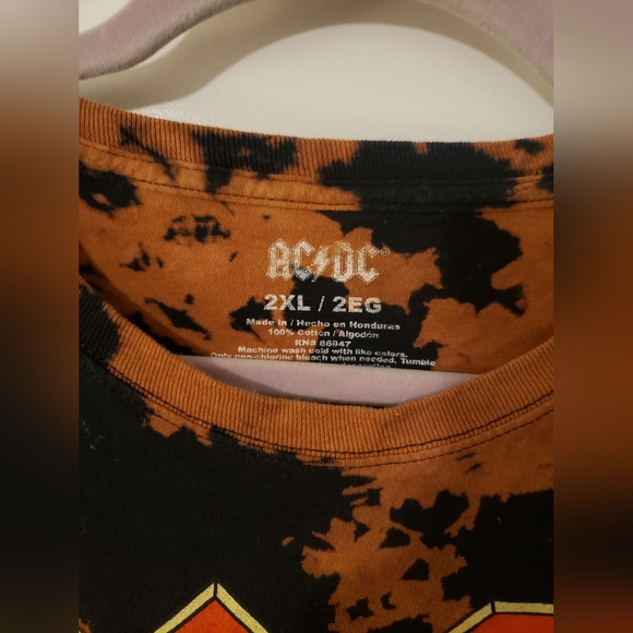 AC/DC Men's Highway To Hell Tie Dye Heavy Metal Rock T-Shirt - Size 2XL - Picture 5 of 11